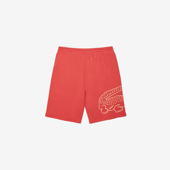 rouge 67g V6HV1608 Hommes Lacoste short en molleton à imprimé crocodile