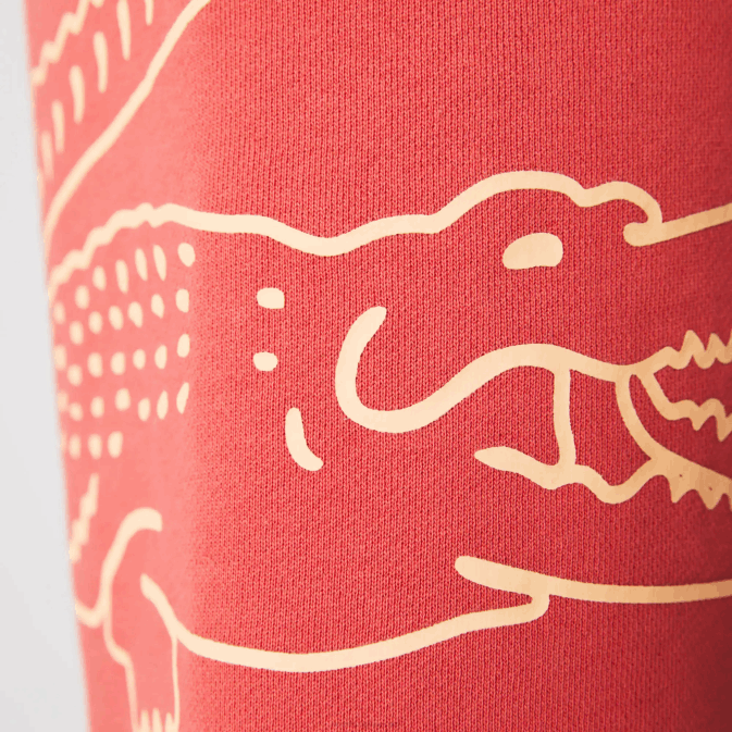 rouge 67g V6HV1608 Hommes Lacoste short en molleton à imprimé crocodile