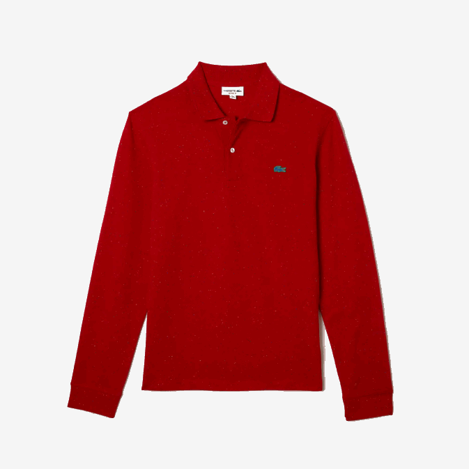 rouge 7cq V6HV705 Hommes Lacoste polo à imprimé moucheté coupe classique