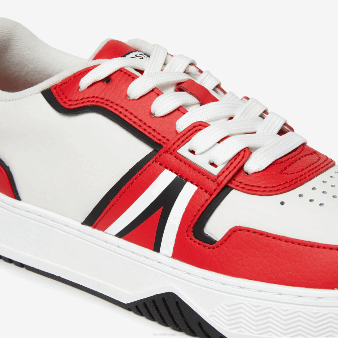 rouge blanc 17k V6HV1853 Hommes Lacoste l001 baskets contrastantes en cuir