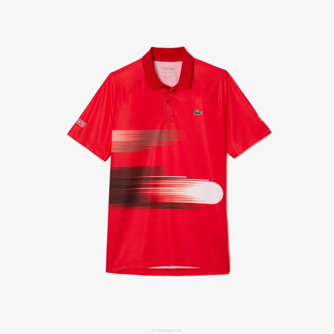 rouge blanc c9u V6HV929 Hommes Lacoste polo stretch imprimé sport novak djokovic