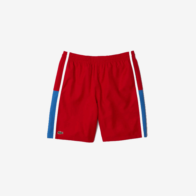 rouge bleu blanc cmj V6HV1366 Hommes Lacoste short sport léger à empiècements colorblock