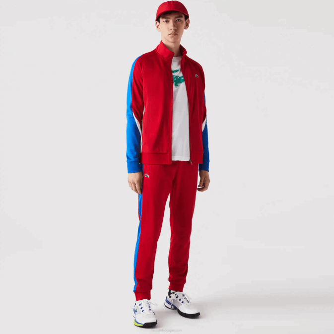 rouge bleu blanc w50 V6HV992 Hommes Lacoste pantalon de survêtement de tennis résistant à la course