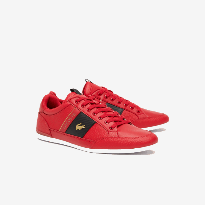 rouge noir ds9 V6HV1772 Hommes Lacoste baskets chaymon en cuir et fibre de carbone