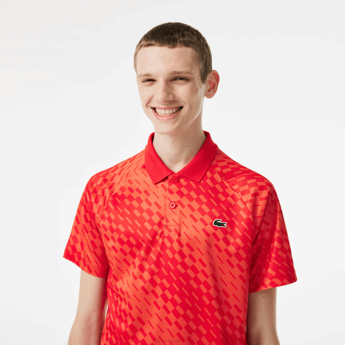 rouge orange wi9 V6HV110 Hommes Lacoste polo tennis x novak djokovic fan version