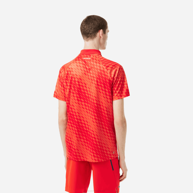 rouge orange wi9 V6HV110 Hommes Lacoste polo tennis x novak djokovic fan version
