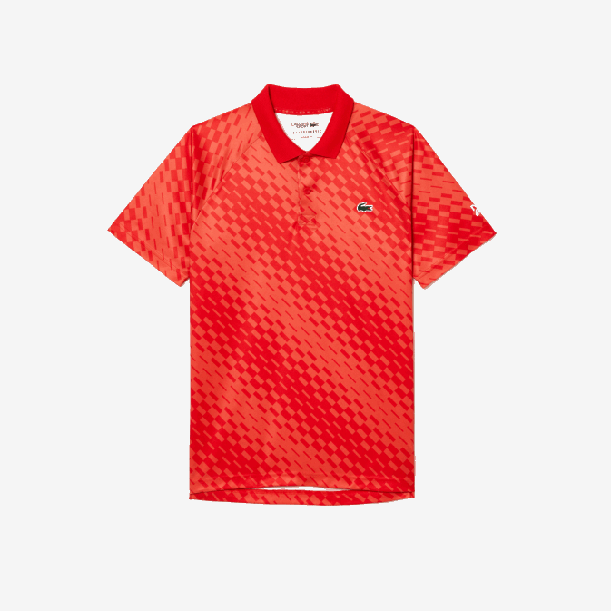 rouge orange wi9 V6HV110 Hommes Lacoste polo tennis x novak djokovic fan version