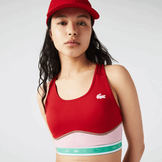rouge rose vert bx0 V6HV2584 femmes Lacoste brassière de sport dos nageur sport