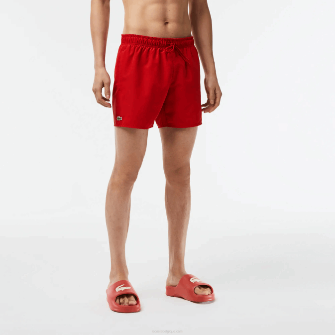 rouge vert 8un V6HV542 Hommes Lacoste short de bain léger à séchage rapide