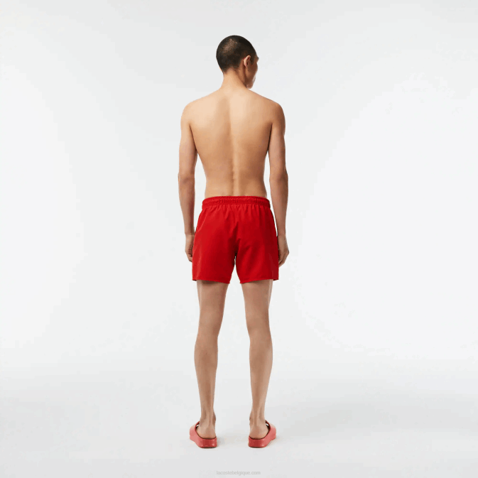 rouge vert 8un V6HV542 Hommes Lacoste short de bain léger à séchage rapide