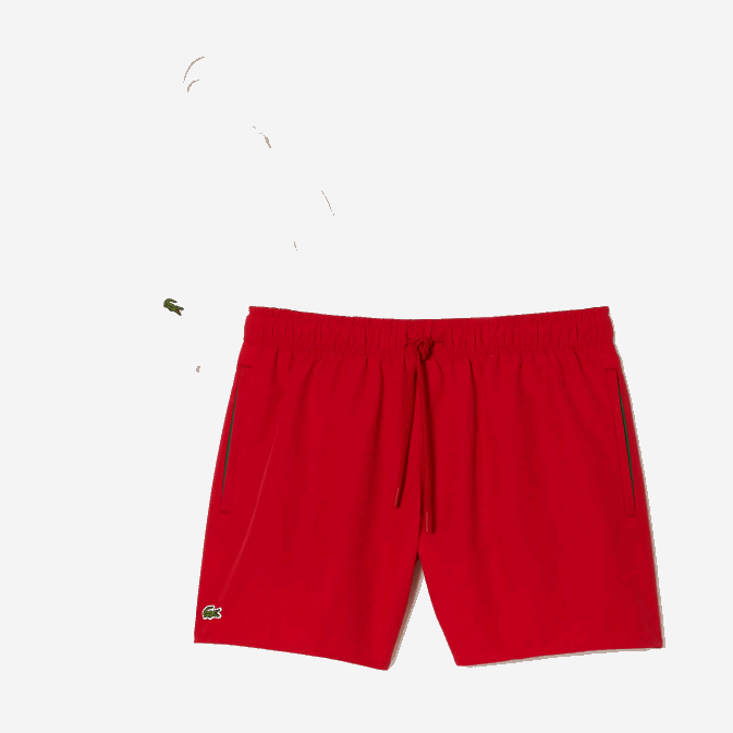 rouge vert 8un V6HV542 Hommes Lacoste short de bain léger à séchage rapide