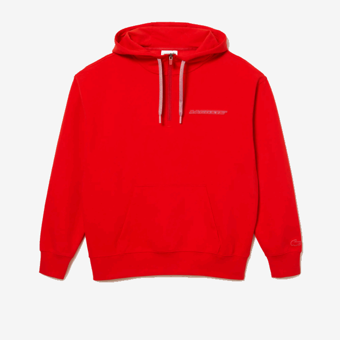 s5h rouge V6HV376 Hommes Lacoste sweat à capuche réversible coupe ample