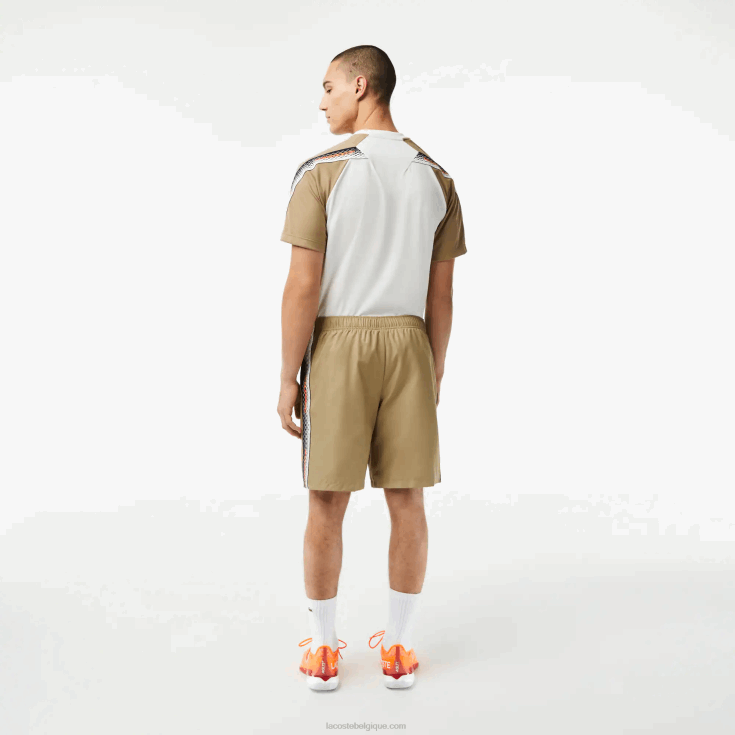 short de tennis en polyester recyclé beige cb8 X8Z4L16 Lacoste Hommes