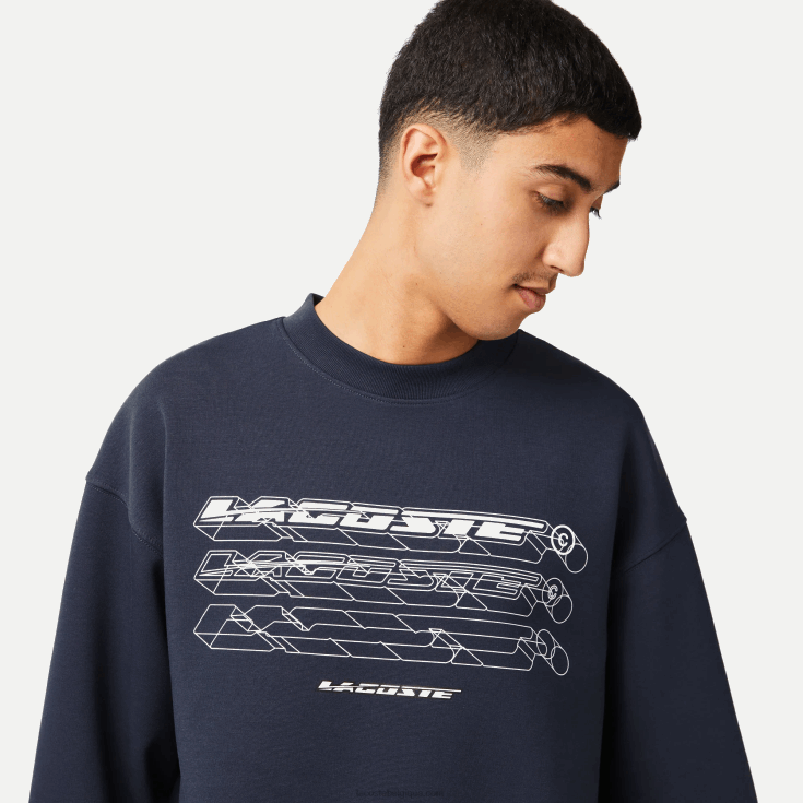sweat ample à logo kxe bleu X8Z4L7 Lacoste Hommes