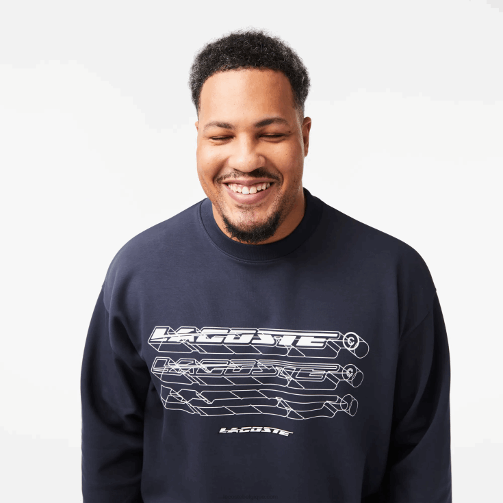 sweat ample à logo kxe bleu X8Z4L7 Lacoste Hommes