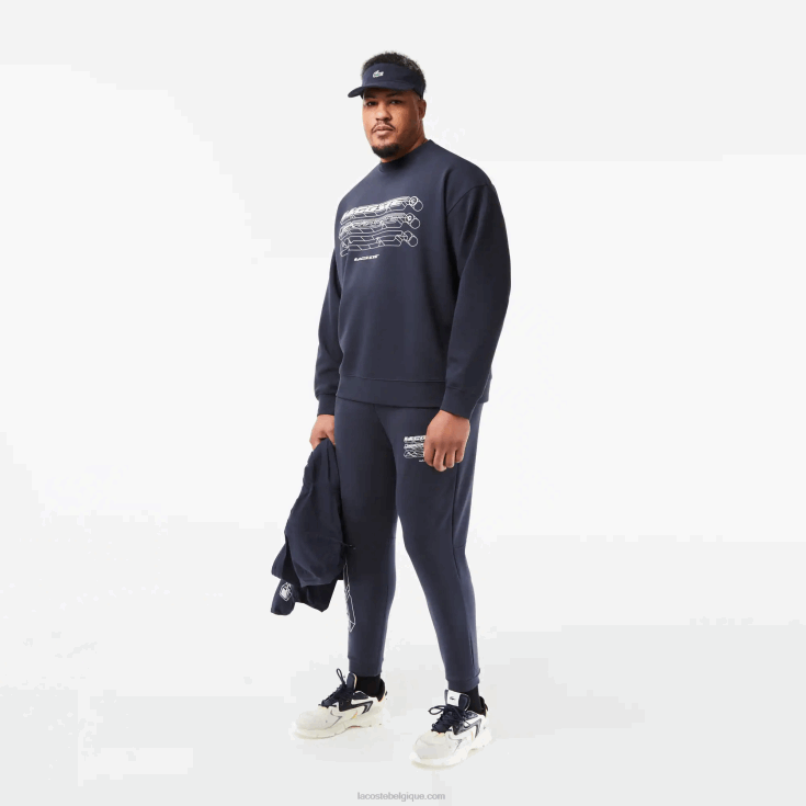 sweat ample à logo kxe bleu X8Z4L7 Lacoste Hommes