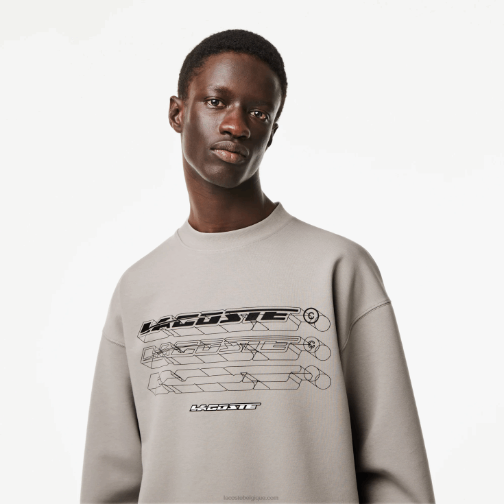 sweat ample à logo kzw gris X8Z4L8 Lacoste Hommes