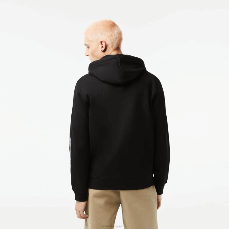 sweat à capuche zippé coupe classique avec rayures de la marque noir 031 X8Z4L13 Lacoste Hommes