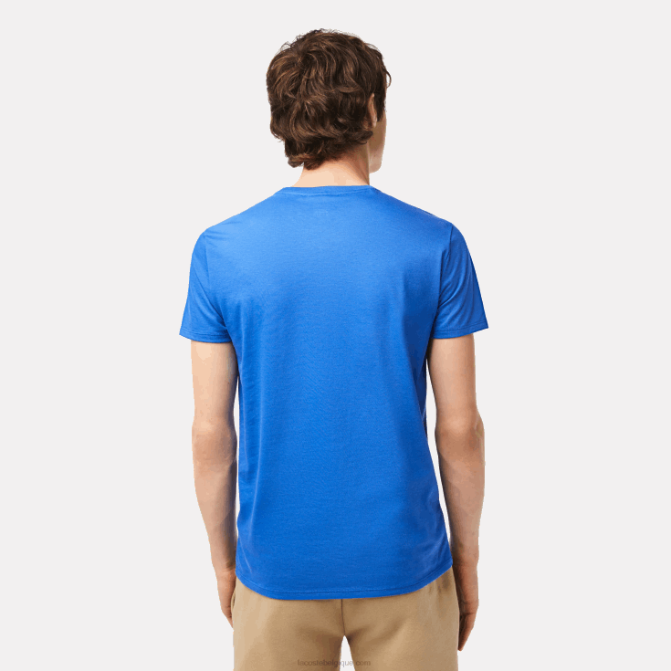 t-shirt en jersey de coton pima à col rond kxb bleu X8Z4L35 Lacoste Hommes