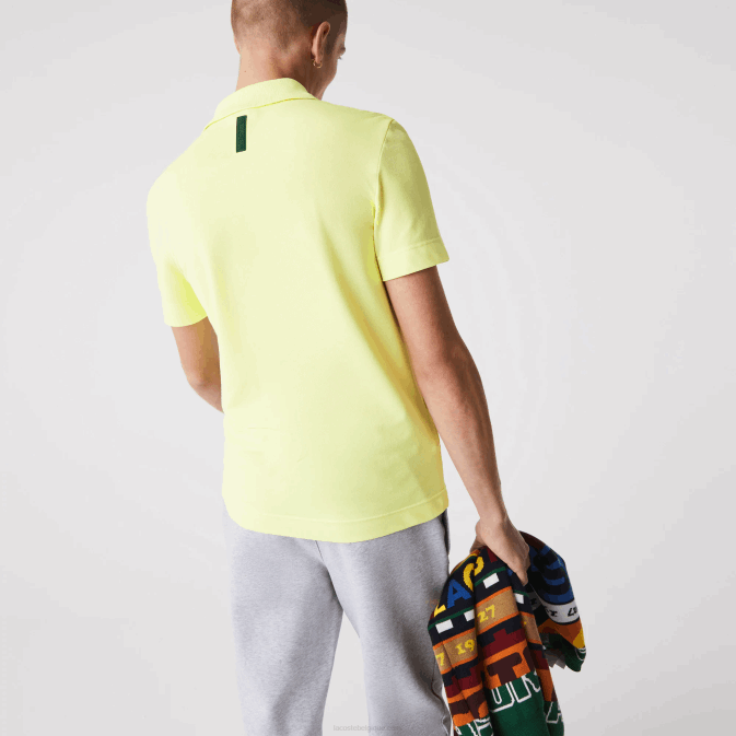 tuk jaune flashy V6HV600 Hommes Lacoste polo slim fit en piqué de coton bio stretch