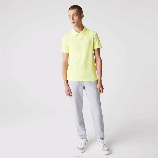 tuk jaune flashy V6HV600 Hommes Lacoste polo slim fit en piqué de coton bio stretch