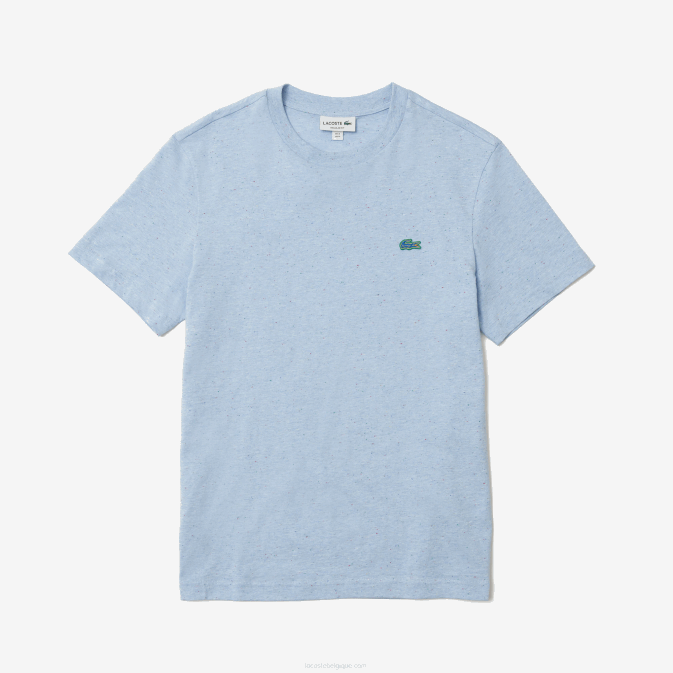turquoise 733 V6HV747 Hommes Lacoste t-shirt regular fit en jersey de coton imprimé moucheté