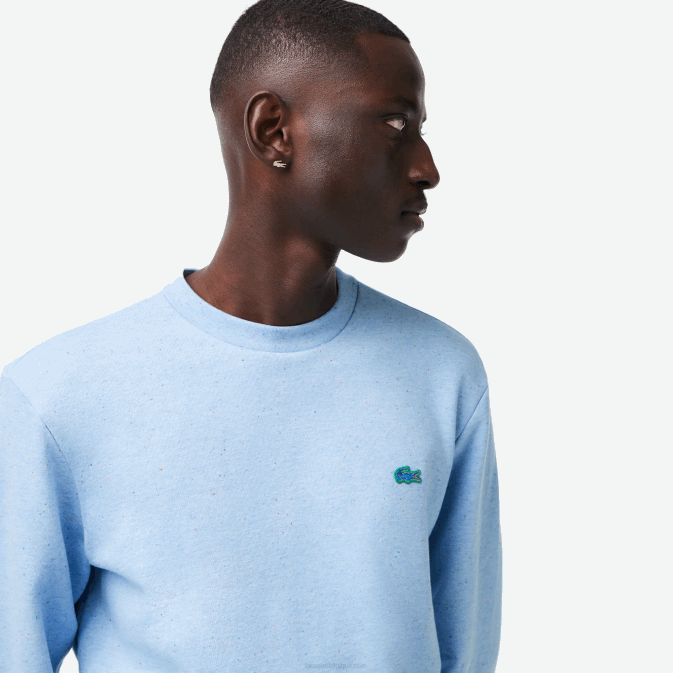 turquoise 733 V6HV966 Hommes Lacoste sweat coupe classique en molleton imprimé moucheté