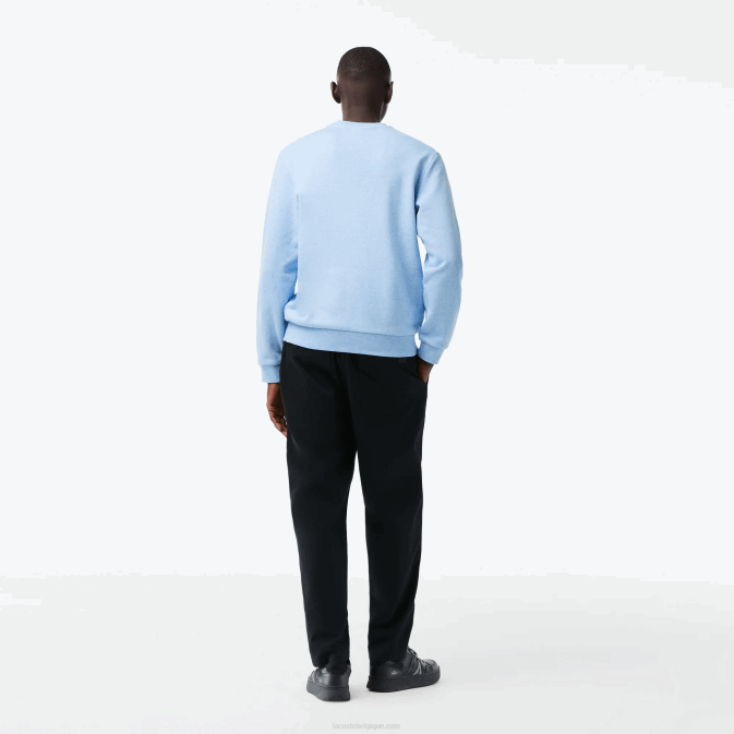 turquoise 733 V6HV966 Hommes Lacoste sweat coupe classique en molleton imprimé moucheté