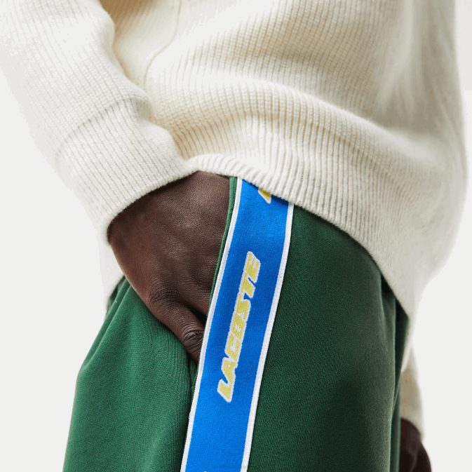 vert 132 V6HV1026 Hommes Lacoste pantalon de survêtement à bande de marque