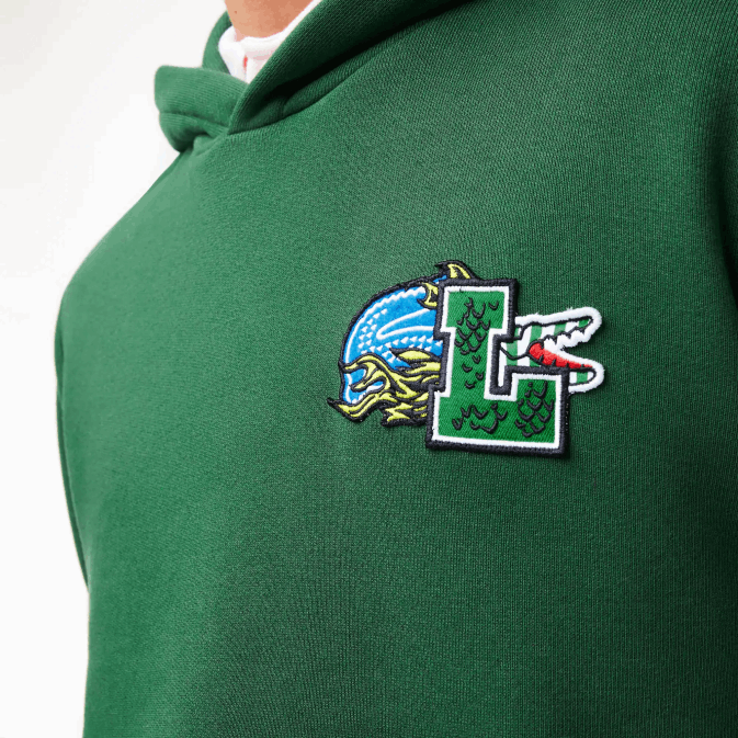 vert 132 V6HV1132 Hommes Lacoste sweat à capuche imprimé effet comique