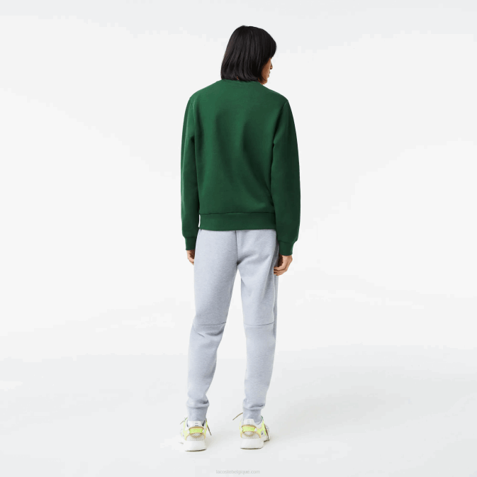 vert 132 V6HV281 Hommes Lacoste sweat-shirt en coton bio brossé