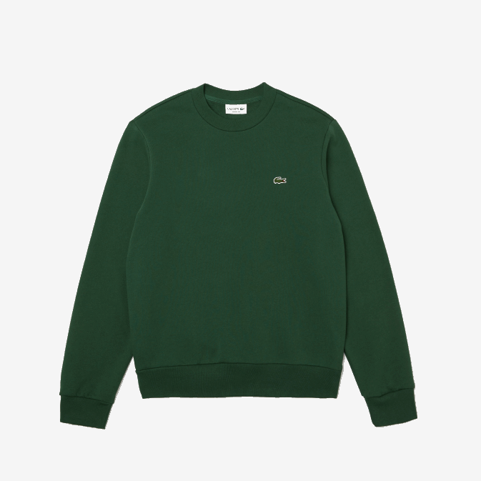 vert 132 V6HV281 Hommes Lacoste sweat-shirt en coton bio brossé