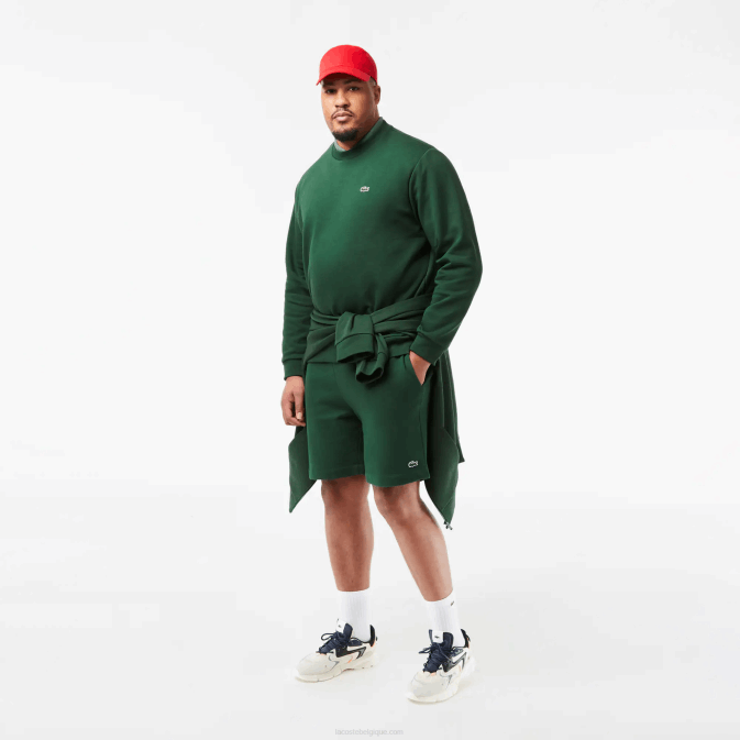 vert 132 V6HV281 Hommes Lacoste sweat-shirt en coton bio brossé