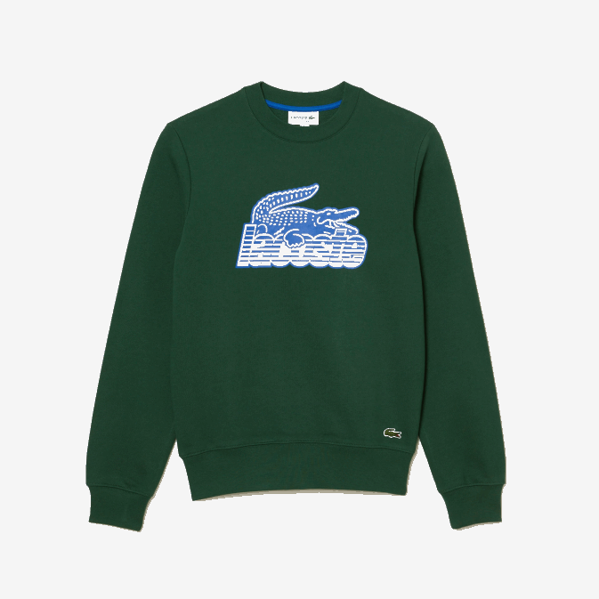 vert 132 V6HV299 Hommes Lacoste sweat col rond molleton non gratté