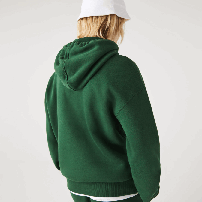 vert 132 V6HV367 Hommes Lacoste sweat ample à capuche en coton bio
