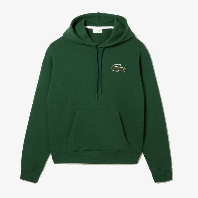 vert 132 V6HV367 Hommes Lacoste sweat ample à capuche en coton bio