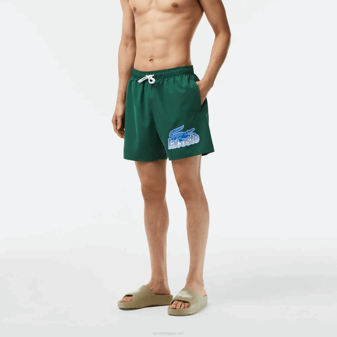vert 132 V6HV519 Hommes Lacoste maillot de bain à séchage rapide avec sac de voyage