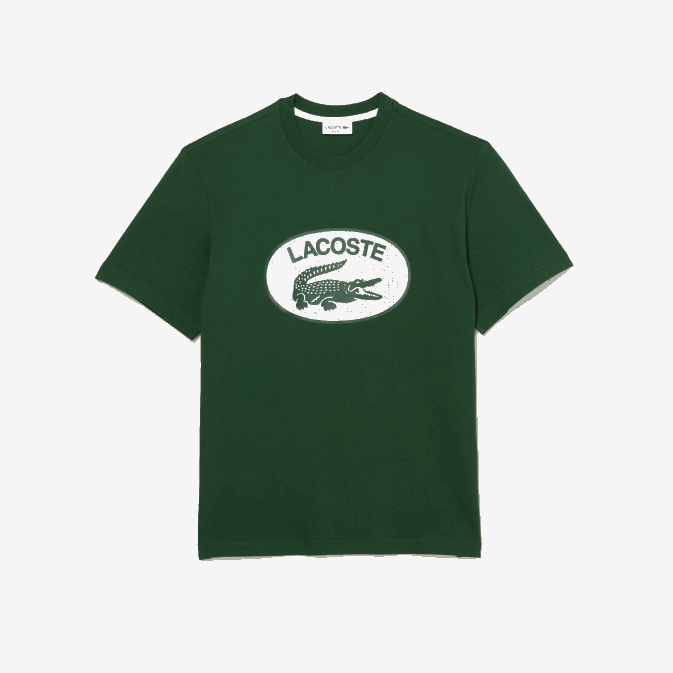 vert 132 V6HV577 Hommes Lacoste t-shirt coupe classique à imprimé monogramme