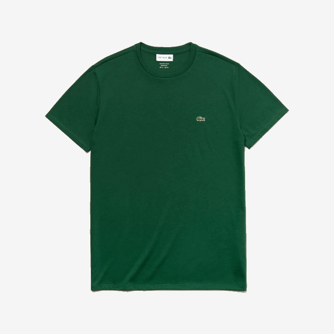 vert 132 V6HV618 Hommes Lacoste t-shirt en jersey de coton pima à col rond