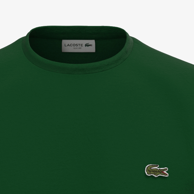 vert 132 V6HV618 Hommes Lacoste t-shirt en jersey de coton pima à col rond