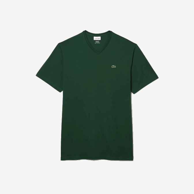 vert 132 V6HV823 Hommes Lacoste polo regular fit en coton côtelé à col en V (grande taille)