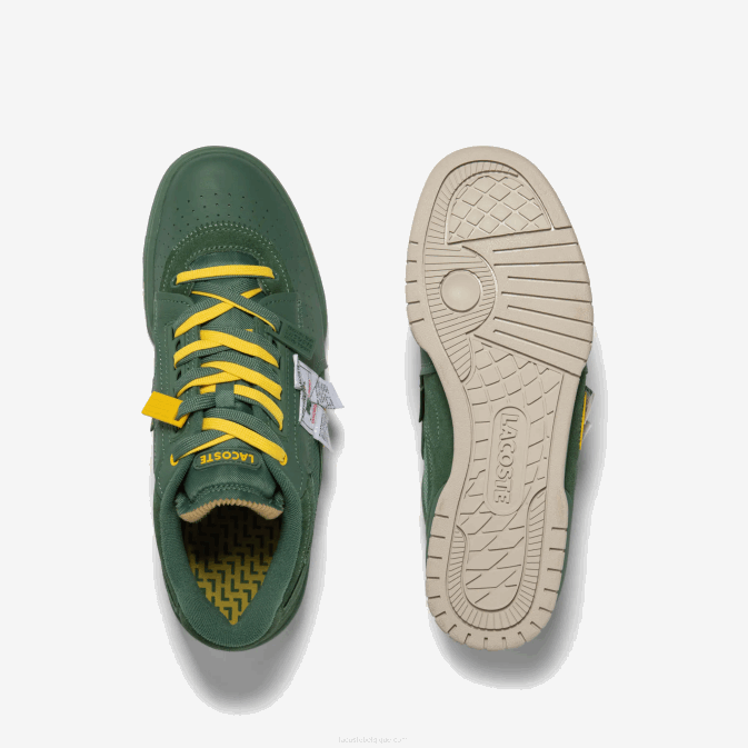 vert 1m8 V6HV1749 Hommes Lacoste baskets en cuir et textile m89
