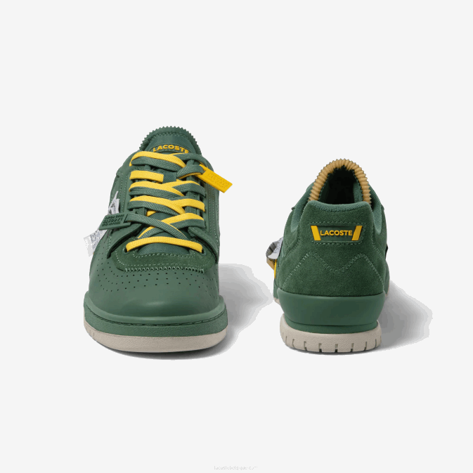 vert 1m8 V6HV1749 Hommes Lacoste baskets en cuir et textile m89