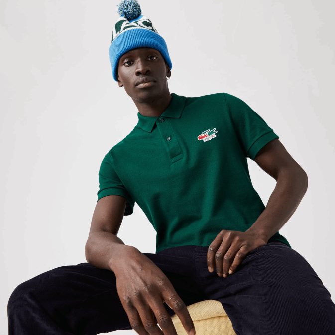 vert 3m2 V6HV843 Hommes Lacoste polo regular fit en coton bio crocodiles