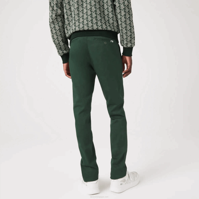 vert 5hx V6HV1655 Hommes Lacoste nouveau pantalon slim classique en coton stretch