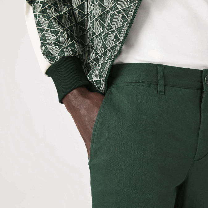 vert 5hx V6HV1655 Hommes Lacoste nouveau pantalon slim classique en coton stretch