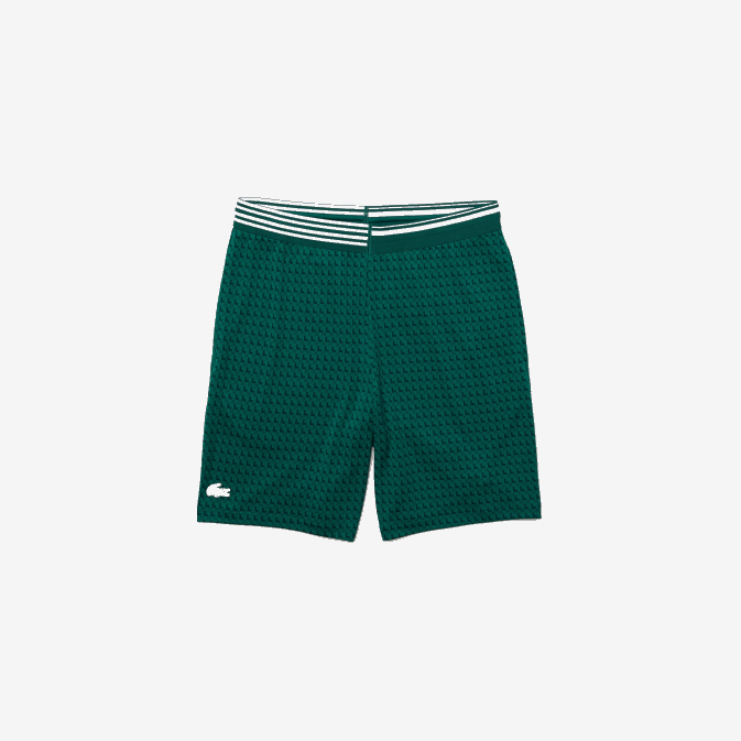 vert blanc 256 V6HV1598 Hommes Lacoste short sport respirant à motif pied-de-poule