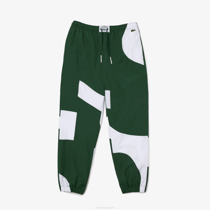 vert blanc 291 V6HV1072 Hommes Lacoste pantalon de jogging à imprimé graphique