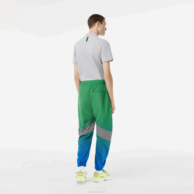 vert bleu chy V6HV338 Hommes Lacoste pantalon de jogging à imprimé damier ombré