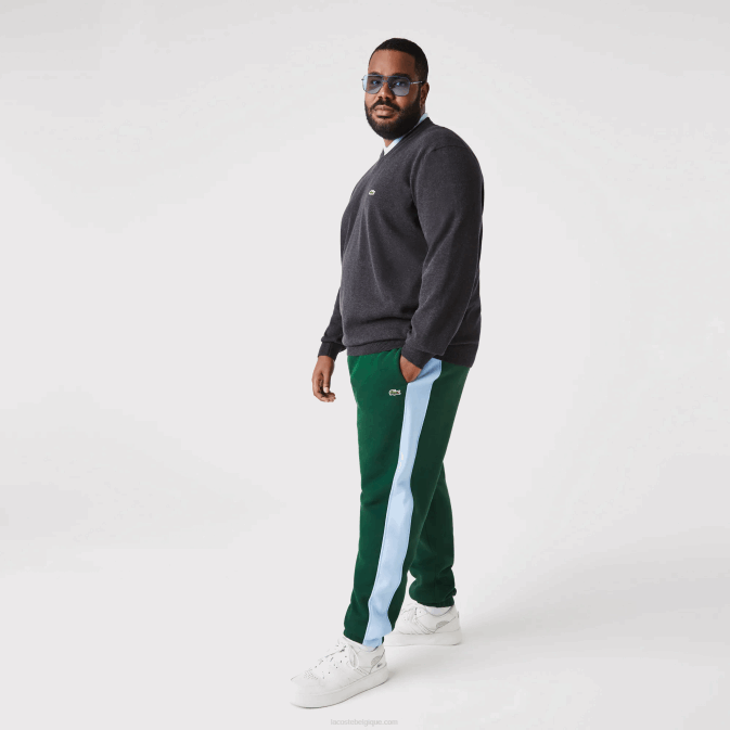 vert bleu dqa V6HV1058 Hommes Lacoste pantalon de jogging à bandes contrastantes
